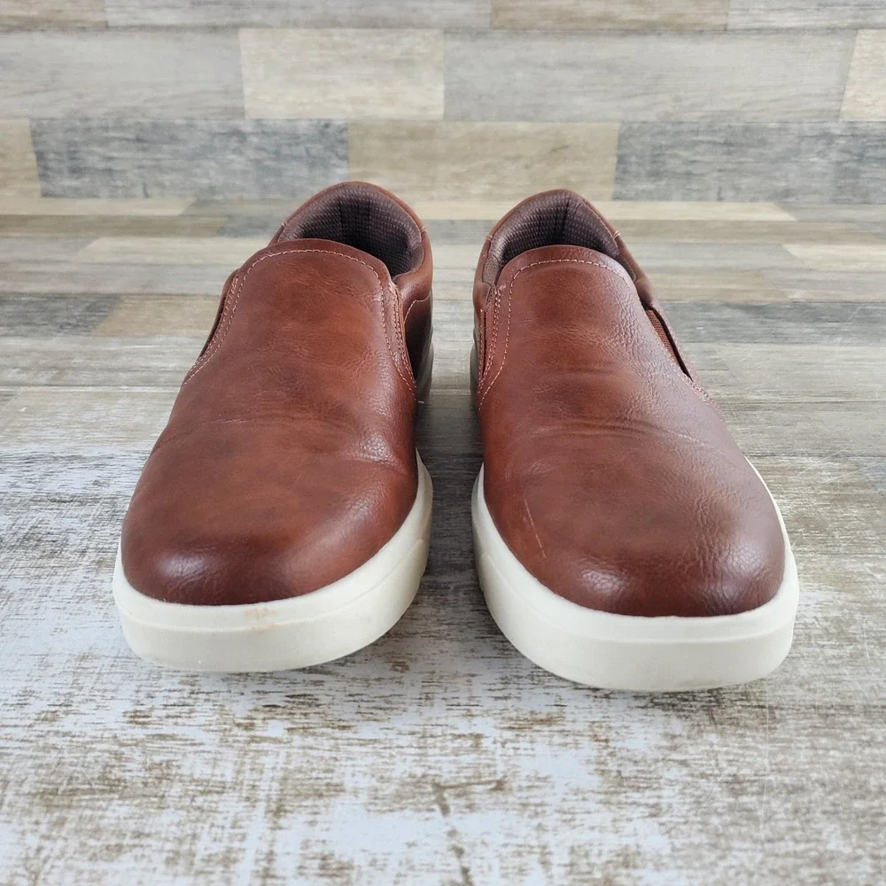 Dr. Scholls Madison CFX Mens Shoe Sz 11 W Brown Pebbled Leather‎ Slip on Sneaker